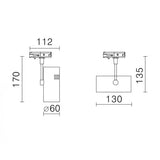 Vibe Lighting 9W Elegant 105 Single Circuit LED Track Light 4000K CRI90 - White