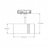 Vibe Lighting 13W Elegant 115 Single Circuit LED Track Light 4000K CRI90 - Black Dimmable 