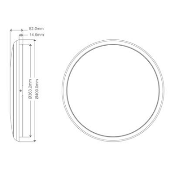 Domus Lighting Solar-400 Round 35w Slimline LED Ceiling Light - White Frame 