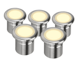 5 x LED Inground Deck Light Stainless Steel 0.6W Vivid in 3K or 5K Domus Lighting 