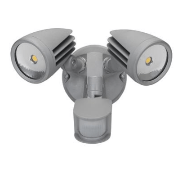 Domus Lighting MURO-30S Twin Head 30W LED Spotlight with Sensor - TRIO Tricolour | Alpha Lighting & Electrics 