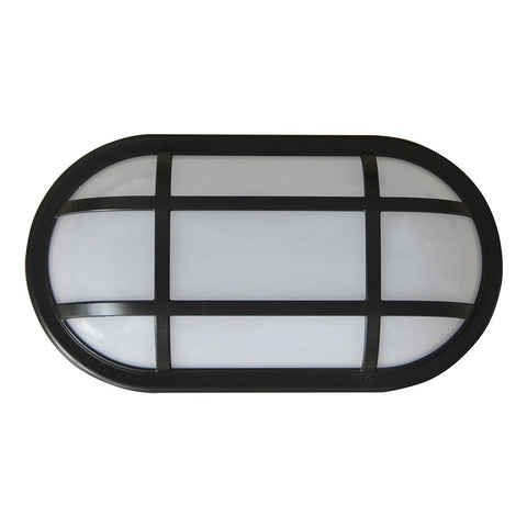 CLA Lighting LED Bulkhead 20W Oval Light with Cage Black 