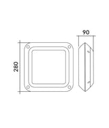 CLA Lighting LED Bulkhead 12W Square Light in Black and White