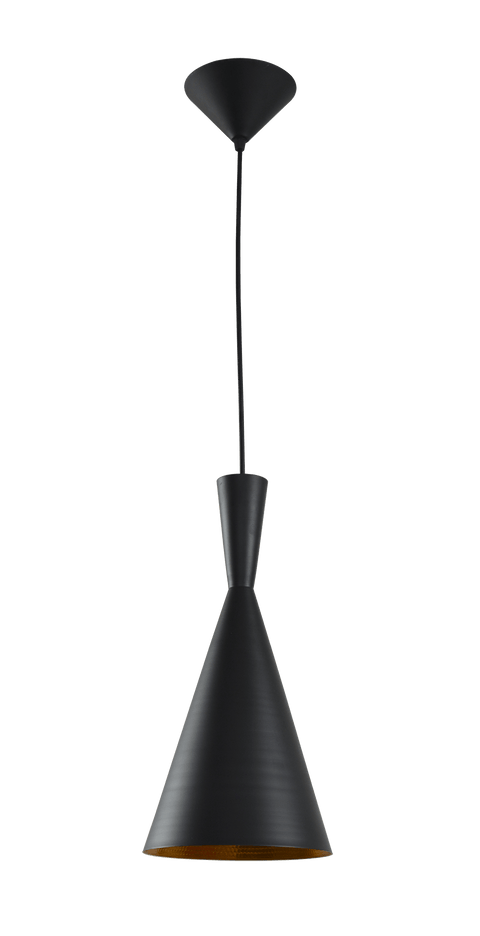 CLA Lighting Caviar Matt Black Cone Metal Pendant 