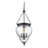 Domus Lighting DIANA Lantern Pendant Black with Clear Glass 240V - 3 x e14 | Alpha Lighting & Electrics 