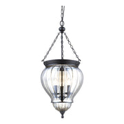 Domus Lighting DIANA Lantern Pendant Black with Clear Glass 240V - 3 x e14 | Alpha Lighting & Electrics 