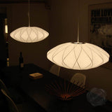 George Nelson Bubble Lamp Criss Cross Saucer Pendant Light White 40cm or 63cm - Alpha Lighting & Electrics 