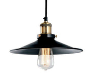 Pendant Light Metal Industrial Vintage Glass 26cm in Black - Alpha Lighting & Electrics 