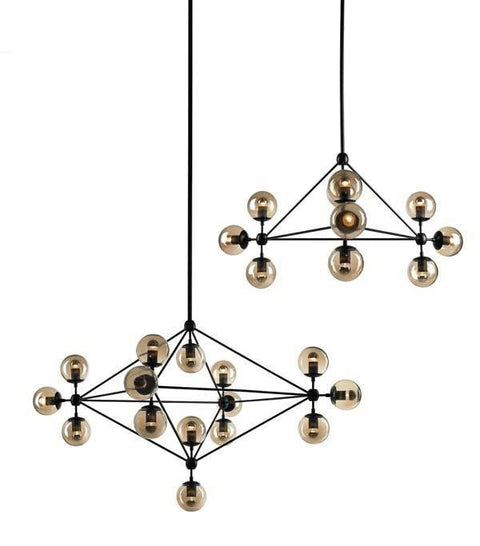 Roll & Hill Jason Miller Modo Chandelier Light Black in 172cm - Alpha Lighting & Electrics 