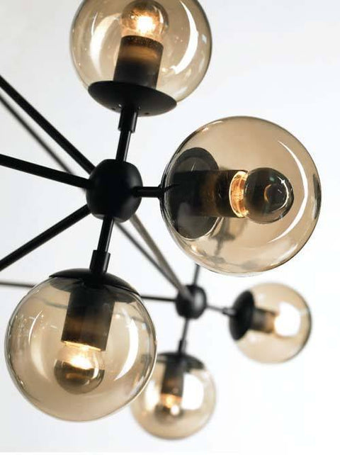 Roll & Hill Jason Miller Modo Chandelier Light Black in 172cm - Alpha Lighting & Electrics 