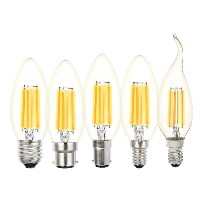 Lusion Lighting 4W Filament Candle LED Dimmable Full Glass Lamps - E14 