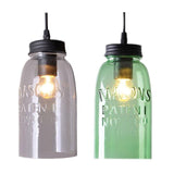 Pendant Light Clear or Green Jar Glass E27 in 23cm Mason Oriel Lighting - Alpha Lighting & Electrics 