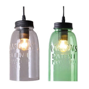 Pendant Light Clear or Green Jar Glass E27 in 23cm Mason Oriel Lighting - Alpha Lighting & Electrics 