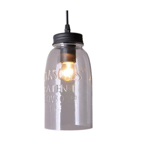 Pendant Light Clear or Green Jar Glass E27 in 23cm Mason Oriel Lighting - Alpha Lighting & Electrics 