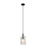 Pendant Light Clear Glass Square E27 in 25cm Decant Oriel Lighting - Alpha Lighting & Electrics 