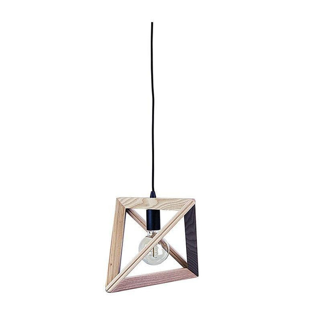 Pendant Light Natural Timber E27 in 36cm Trap Oriel Lighting - Alpha Lighting & Electrics 