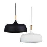 Pendant Light Black or White E27 in 48cm Malt Oriel Lighting - Alpha Lighting & Electrics 