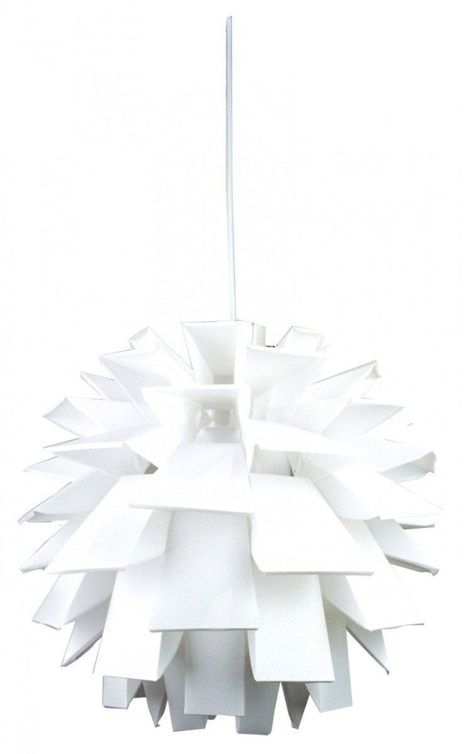 Pendant Light in White E27 43cm Ziggy Oriel Lighting - Alpha Lighting & Electrics 
