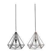 Pendant Light in Matt Black or Copper E27 39cm Lenox Oriel Lighting - Alpha Lighting & Electrics 