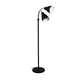 Floor Lamp Twin Adjustable in Chrome Black or Gunmetal 140cm Retro Oriel | Alpha Lighting & Electrics 