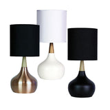 Touch Table Lamp in Black Copper or White E27 46cm Pod Oriel Lighting - Alpha Lighting & Electrics 