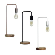 Table Lamp Brass Black Copper or White E27 in 50cm Lane Oriel Lighting - Alpha Lighting & Electrics 