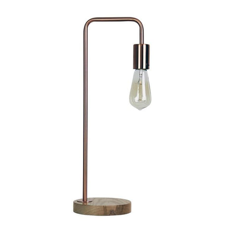Table Lamp Brass Black Copper or White E27 in 50cm Lane Oriel Lighting - Alpha Lighting & Electrics 