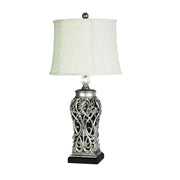 Table Lamp Antique Silver or Antique Black E27 in 71cm Dorne Oriel Lighting | Alpha Lighting & Electrics 