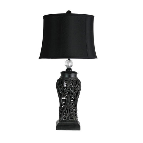 Table Lamp Antique Silver or Antique Black E27 in 71cm Dorne Oriel Lighting | Alpha Lighting & Electrics 