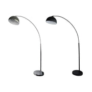 Floor Lamp Curved Arc in Matt Black or Chrome 172cm Dome Oriel Lighting - Alpha Lighting & Electrics 