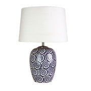 Table Lamp Bone & Federal Blue E27 in 53cm Pippi Oriel Lighting - Alpha Lighting & Electrics 