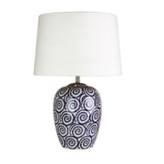 Table Lamp Bone & Federal Blue E27 in 53cm Pippi Oriel Lighting - Alpha Lighting & Electrics 