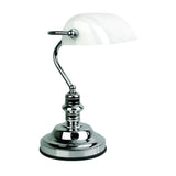 Table Lamp 3 Stage Touch Dimmer w Glass Shade 40cm Bankers Oriel Lighting - Alpha Lighting & Electrics 