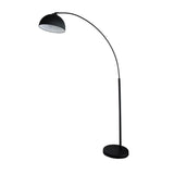 Floor Lamp Curved Arc in Matt Black or Chrome 172cm Dome Oriel Lighting - Alpha Lighting & Electrics 