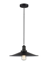 CLA Lighting Piatto Large Industrial Metal Pendant Black Coolie 