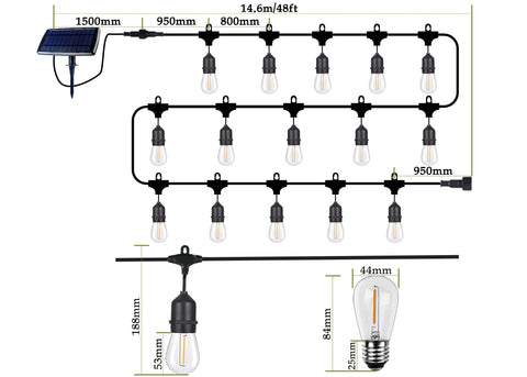 LED Solar Festoon Lights