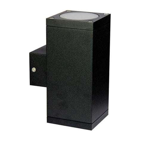 Wall Light Twin Outdoor GU10 in Black Graphite or White 9cm Kube Oriel Lighting - Alpha Lighting & Electrics 