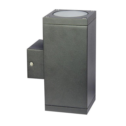 Wall Light Twin Outdoor GU10 in Black Graphite or White 9cm Kube Oriel Lighting - Alpha Lighting & Electrics 