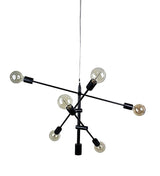 Pendant Six Light Adjustable Brass or Black E27 in 85cm Chelsea Oriel Lighting - Alpha Lighting & Electrics 