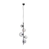 Pendant Light Five Matt Black w Smoke Glass E27 in 120cm Sinus Oriel Lighting - Alpha Lighting & Electrics 