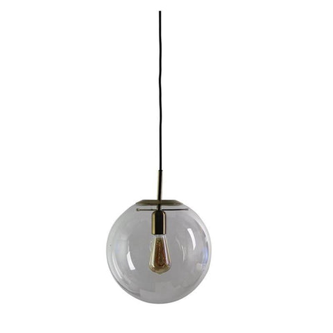 NEWTON.30 Clear Glass Pendant Light in Matt Black or Brass Oriel Lighting - Alpha Lighting & Electrics 