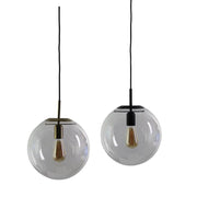 NEWTON.30 Clear Glass Pendant Light in Matt Black or Brass Oriel Lighting - Alpha Lighting & Electrics 