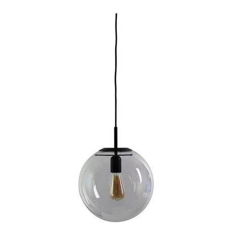 NEWTON.30 Clear Glass Pendant Light in Matt Black or Brass Oriel Lighting - Alpha Lighting & Electrics 