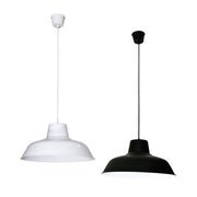 Pendant Light in Black Orange or White E27 43cm Forge Oriel Lighting - Alpha Lighting & Electrics 