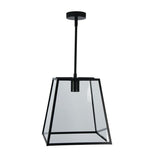 Pendant Light Single Satin Black w Clear Glass E27 in 40cm Eaton Oriel Lighting - Alpha Lighting & Electrics 