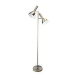 Floor Lamp Twin Head Adjustable in Black or Chrome 150cm Vespa Oriel Lighting | Alpha Lighting & Electrics 