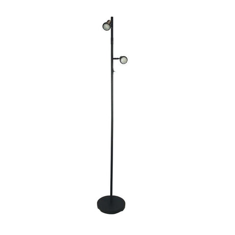 LED Floor Lamp Twin Adjustable Black White Brass or Chrome 159cm Daxam Oriel - Alpha Lighting & Electrics 