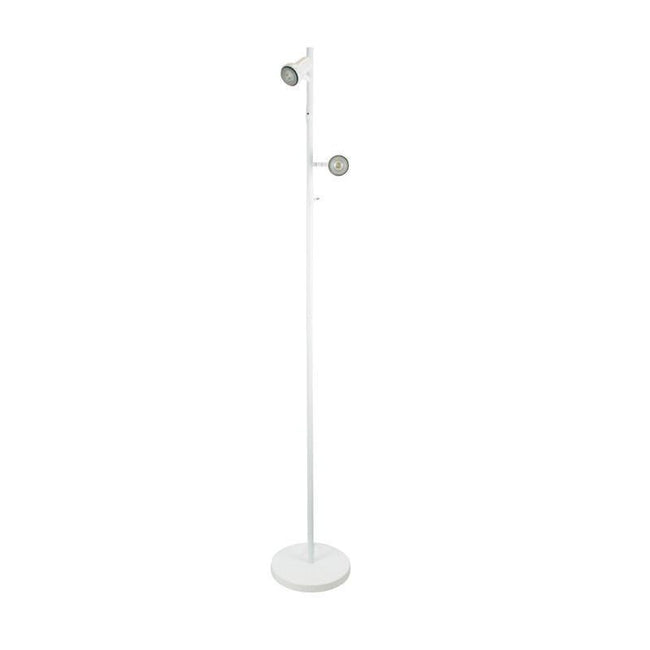 LED Floor Lamp Twin Adjustable Black White Brass or Chrome 159cm Daxam Oriel - Alpha Lighting & Electrics 