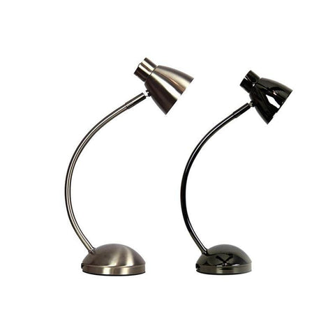 LED Table Lamp Adjustable GU10 6W in Chrome or Gun Metal 37cm Nex Oriel Lighting - Alpha Lighting & Electrics 
