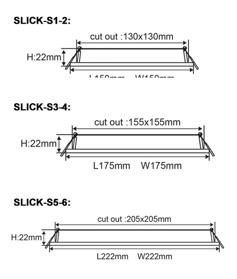 CLA Lighting SLICK: LED Slim Dimmable Recessed Downlights